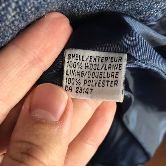 Talbots Vintage Label Women's 8 Petite 8P 100% Wool Blue 3 Button Blazer - Picture 4 of 13